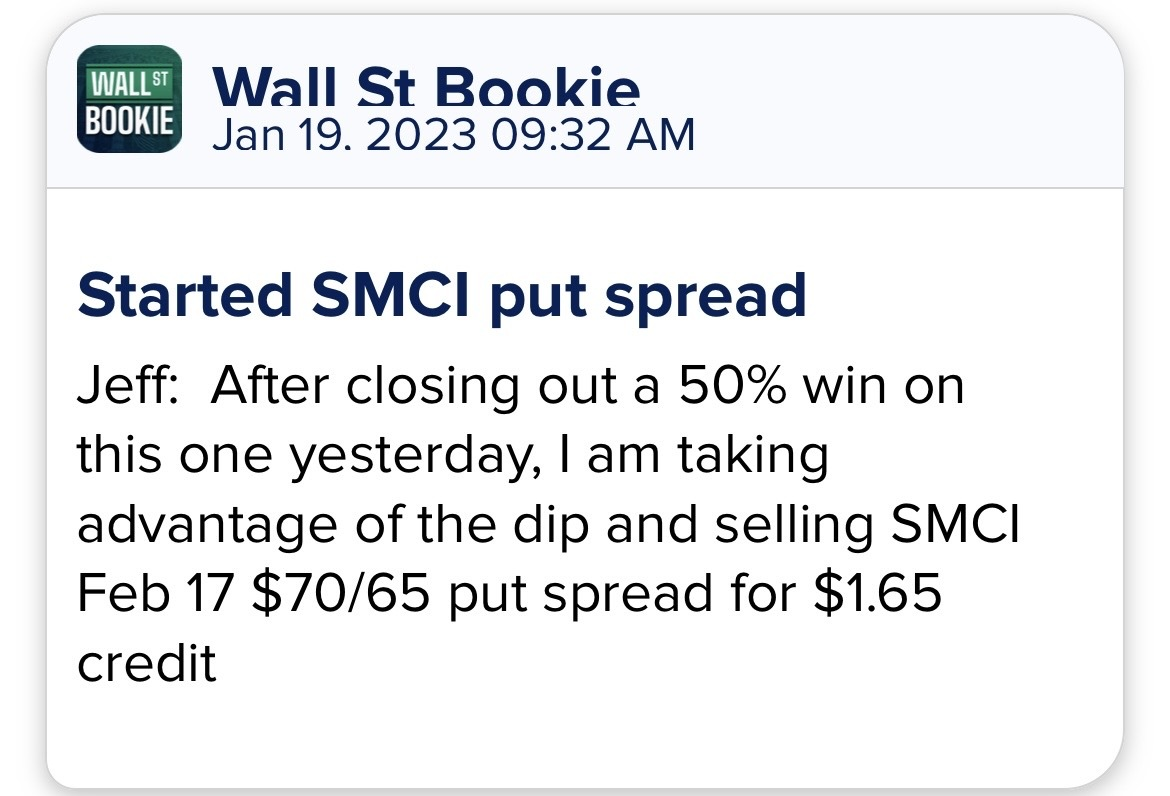 Wall st bookie alert